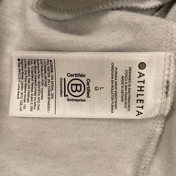 Athleta Purana Wrap Sweatshirt with Hoodie Size L Gray - Picture 10 of 10